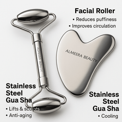Gua Sha + Facial Roller Toolkit – Stainless Steel Facial Massage Set - E11 Store