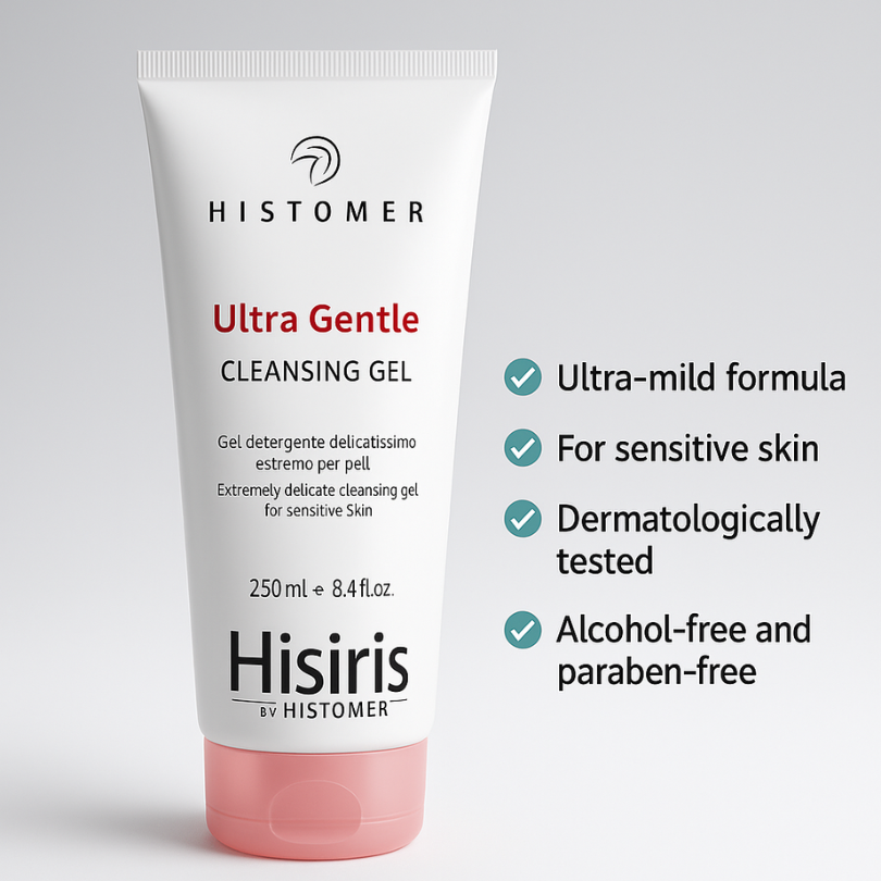 Histomer Hisiris Ultra Gentle Cleansing Gel – 200ml bottle for sensitive skin
