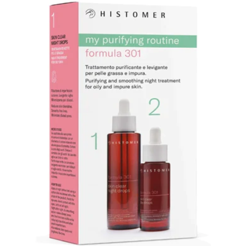 Histomer Formula 301 Skin Clear Day & Night Drops Kit – Purifying Treatment for Oily & Impure Skin, available at E11Store UAE.