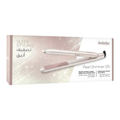 Babyliss Pearl Shimmer Lightweight Hair Straightener For Women With Ceramic Coated Plates, 3 Digital Temp Heat Settings - 2515PSDE - E11 Store