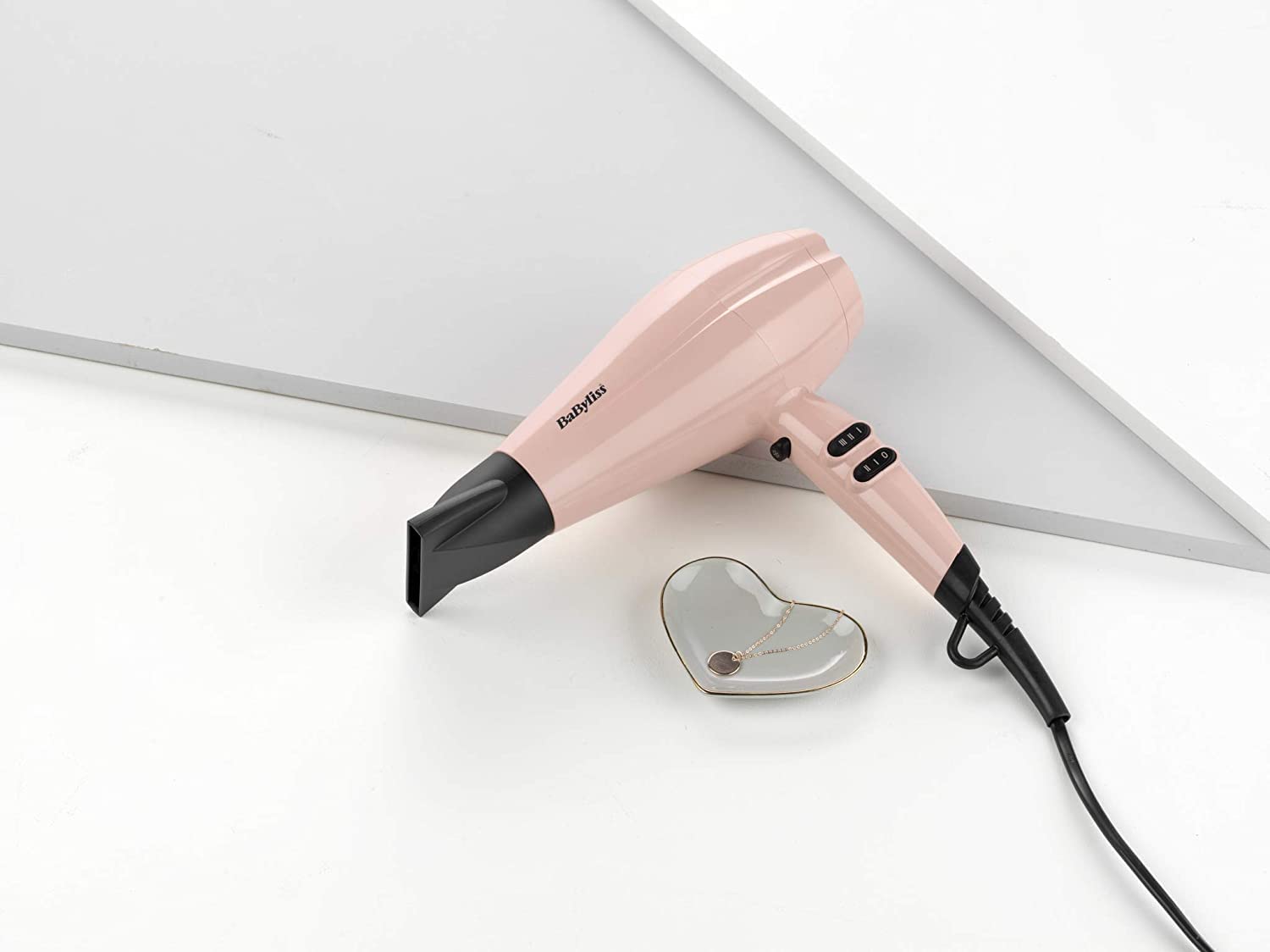 Babyliss Hair Dryer Compact 2200W, Rose Blush Advanced Ionic Frizz Control 3 Heat 2 Speed Settings With Cool Shot Light  - E11 Store