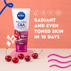 NIVEA Natural Glow Vitamin C And A Cherry Scented Body Lotion White 180ml - E11 Store