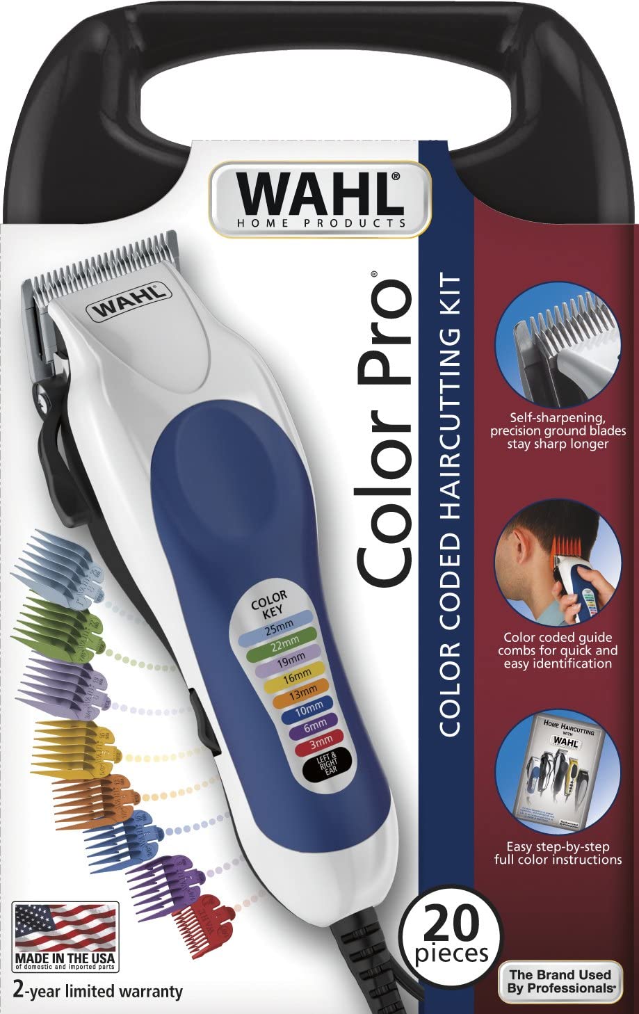 Wahl Color Pro 20 Piece Hair Cutting Kit, White 79300-1616