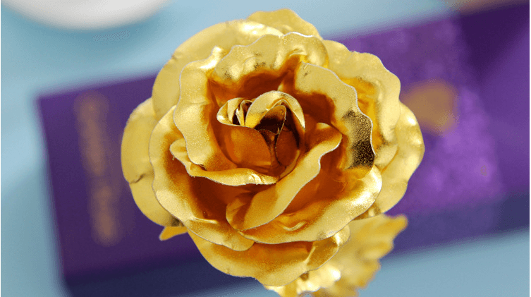 24K Gold Plated Golden Rose Flower For Valentine's Day Lovers' Gift