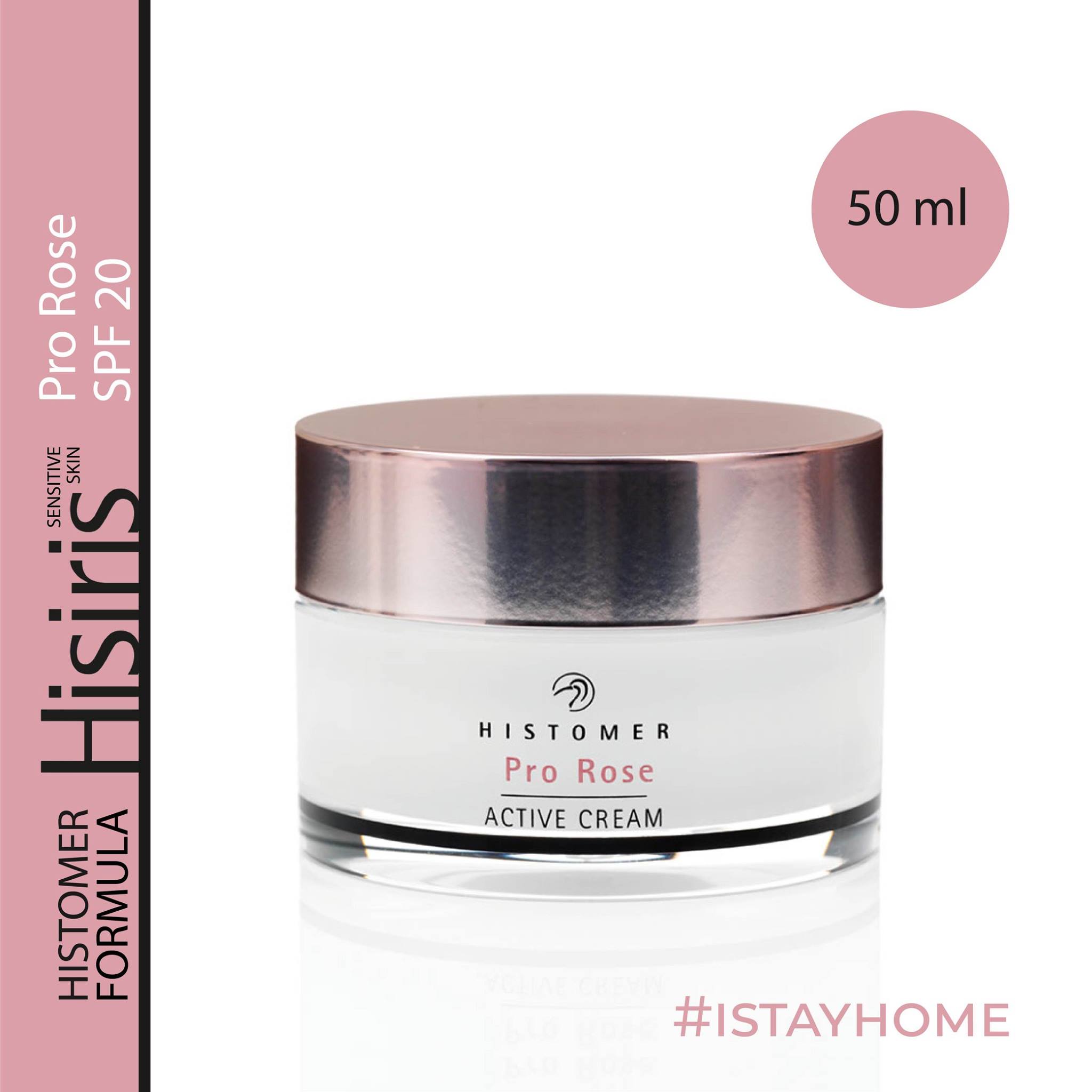 Histomer Hisiris Pro Rose Active Cream - De-reddening Day Cream SPF20 for Sensitive Skin - Restylium Complex® - Stem Cells Extract - Anti-Aging - 50ml E11 Store