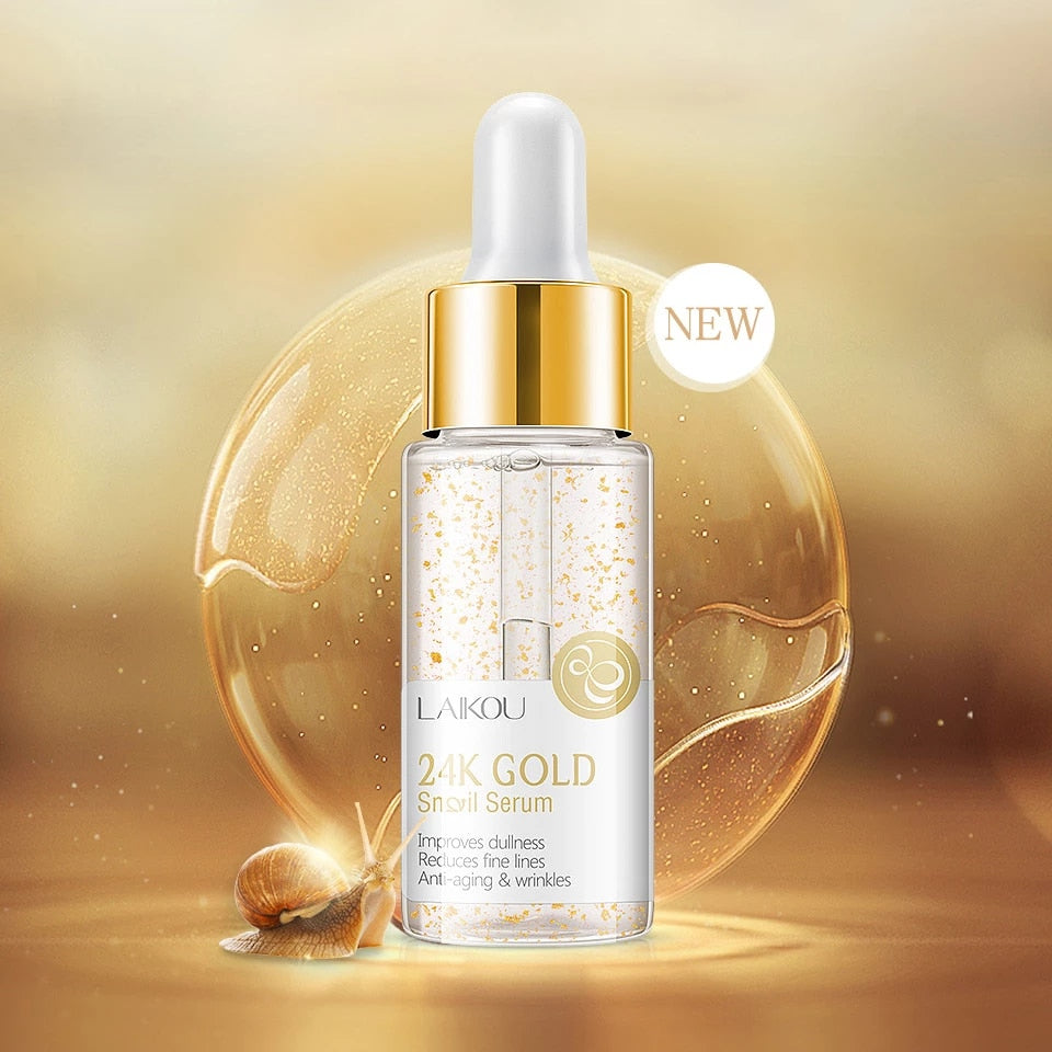 Laikou 24K Gold Snail & Hyaluronic Acid Facial Serum 