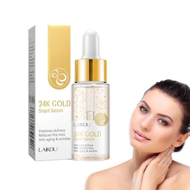 Laikou 24K Gold Snail & Hyaluronic Acid Facial Serum 