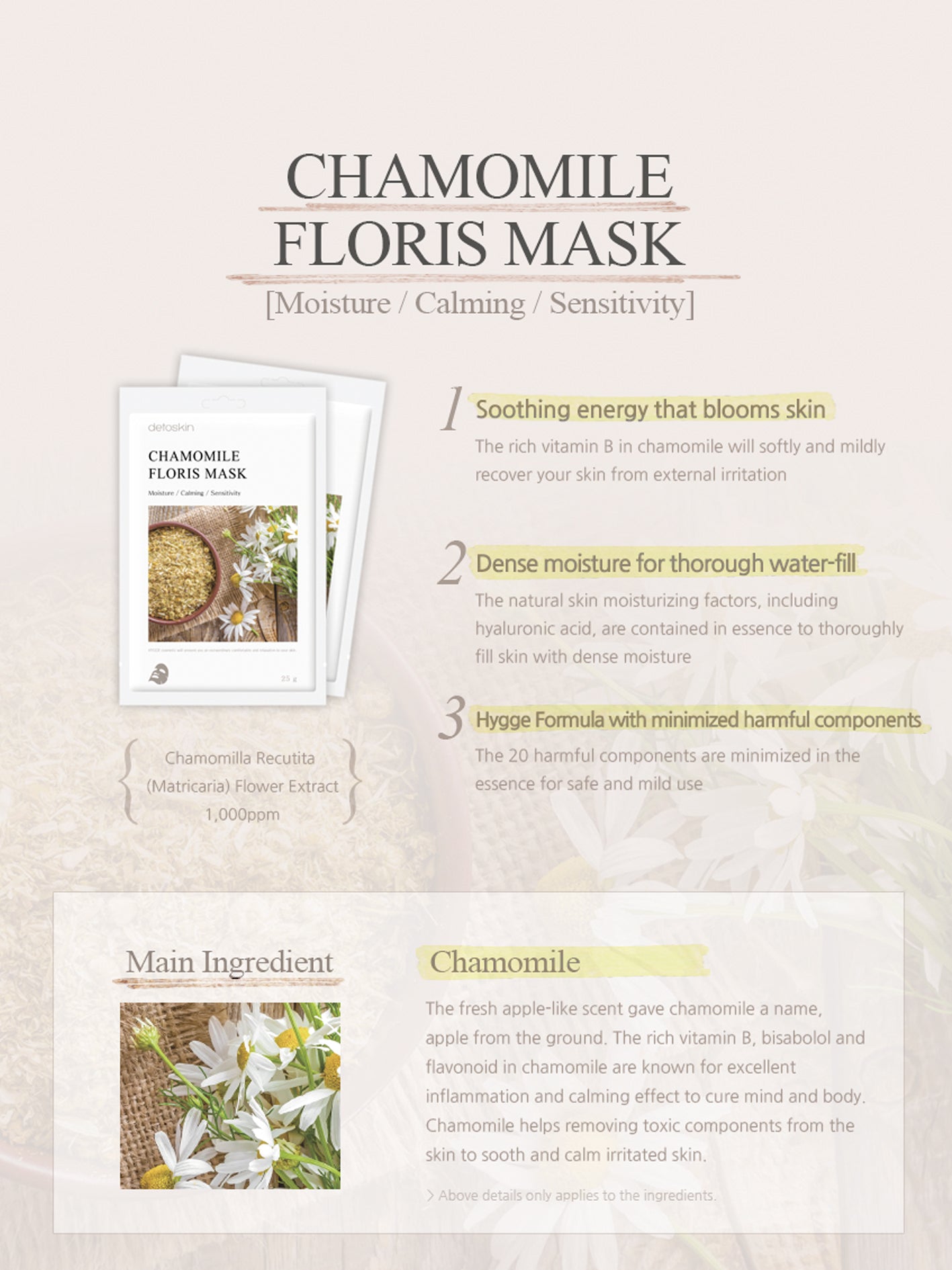 Detoskin Chamomile Floris Facial Mask