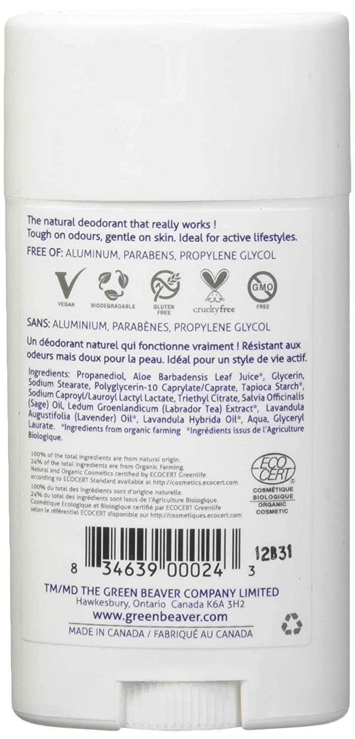 The Green Beaver Company Natural Deodorant Lavender Stick - 50g - E11 Store