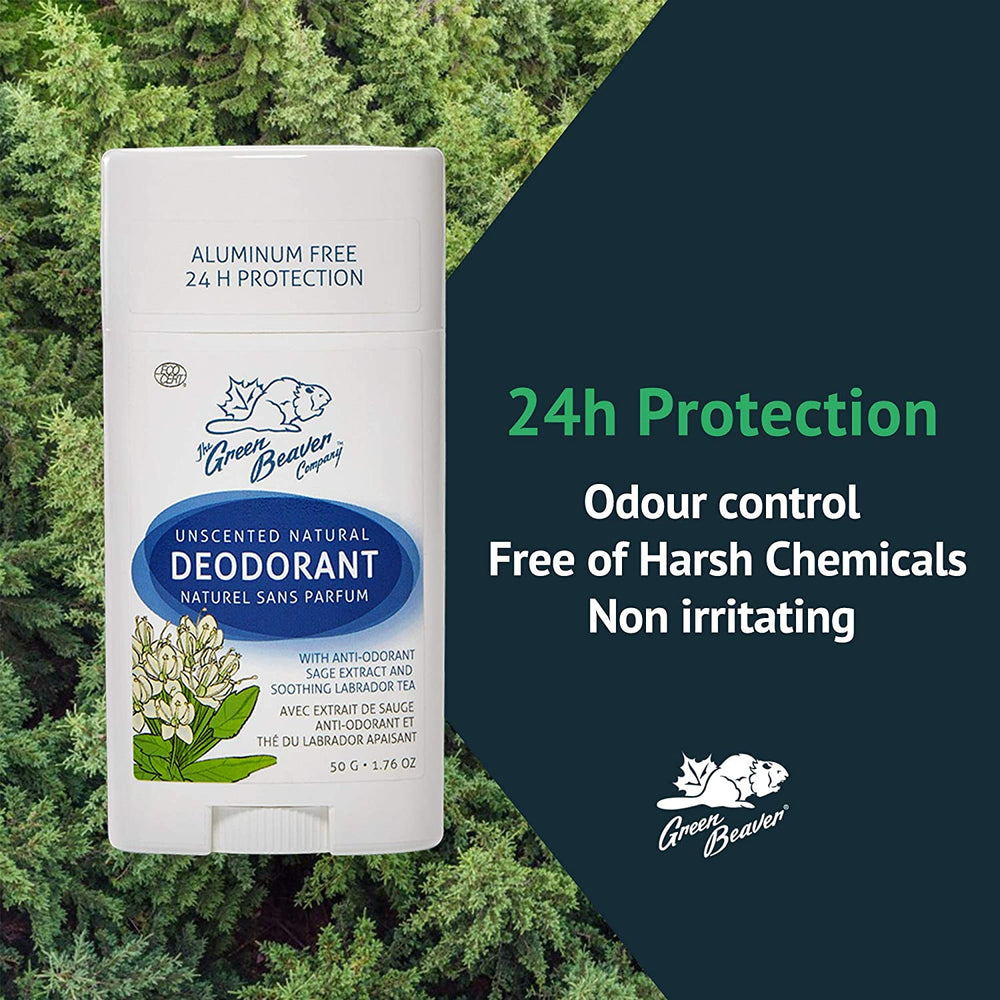 The Green Beaver Company Natural Unscented Deodorant Stick - 50g - E11 Store