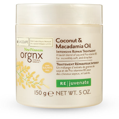 LaCoupe Orgnx Coconut & Macadamia Oil Intensive Repair Treatment - Hair Care - Less Breakage - Infused with Cocoa Butter & Vitamin E = E11 Store