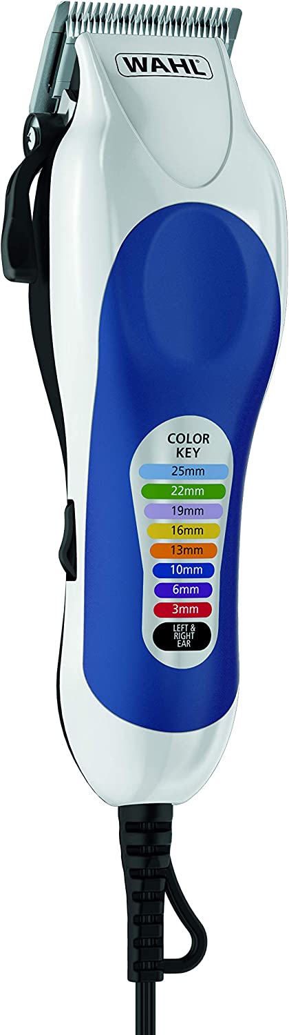 Wahl Colour Pro Cordless Clipper Kit, Soft Hairbrush Neck Duster, 12 Colour Coded Guide Combs, Hair Clippers for Men, Head Shaver, Men's Hair Clippers, Easy Home Haircutting, Family Haircuts, White 79300 - 1616 - E11 Store